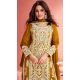 Mustard Georgette Embroidered Pakistani Palazzo Salwar Kameez - 9674188778