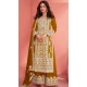 Mustard Georgette Embroidered Pakistani Palazzo Salwar Kameez - 9674188778