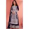Blue Georgette Embroidered Pakistani Palazzo Plus Size Salwar Kameez - 9674188779