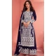 Blue Georgette Embroidered Pakistani Palazzo Salwar Kameez - 9674188779