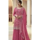 Pink Chinon Embroidered Prachi Desai Sharara Suit - 9676188786