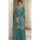 Sky Blue Color Chinon Embroidered Prachi Desai Sharara Suit - 9676188787
