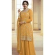 Yellow Chinon Embroidered Prachi Desai Sharara Suit - 9676188788