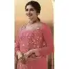 Orange Chinon Embroidered Prachi Desai Plus Size Sharara Suit - 9676188789
