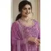 Purple Chinon Embroidered Prachi Desai Plus Size Sharara Suit - 9676188791