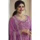 Purple Chinon Embroidered Prachi Desai Sharara Suit - 9676188791