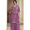 Purple Chinon Embroidered Prachi Desai Sharara Suit - 9676188791