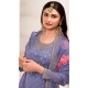 Violet Chinon Embroidered Party Wear Prachi Desai Sharara Suit - 9686188859