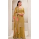 Mustard Chinon Embroidered Party Wear Prachi Desai Sharara Suit - 9686188860