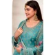 Sky Blue Chinon Embroidered Party Wear Prachi Desai Sharara Suit - 9686188862