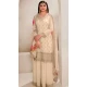 Cream Chinon Embroidered Party Wear Prachi Desai Sharara Suit - 9686188863