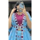 Georgette Sequins Work Party Wear Lehenga Choli In Sky Blue - 9706188947