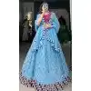Plus Size Georgette Sequins Work Party Wear Lehenga Choli In Sky Blue - 9706188947