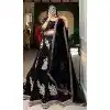 Plus Size Georgette Sequins Work Party Wear Lehenga Choli In Black - 9706188949
