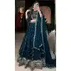 Plus Size Georgette Sequins Work Party Wear Lehenga Choli In Navy Blue - 9706188950