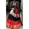 Plus Size Pure Chanderi Weaving Work Navratri Wear Lehenga Choli In Multi Color - 9707188951