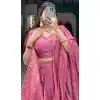Plus Size Pure Chanderi Weaving Work Navratri Wear Lehenga Choli In Pink - 9707188952