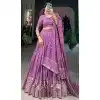 Plus Size Pure Chanderi Weaving Work Navratri Wear Lehenga Choli In Purple - 9707188953