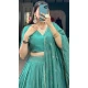 Pure Chanderi Weaving Work Navratri Wear Lehenga Choli In Sea Green - 9707188955