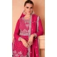 Fuchsia Chinon Silk Embroidered Readymade Sharara Suit - 9727189108