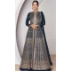 Georgette Embroidery Work Anarkali Style Salwar Suit In Navy Blue - 9728189109