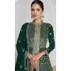 Plus Size Georgette Embroidery Work Anarkali Style Salwar Suit In Bottle Green - 9728189110