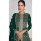 Georgette Embroidery Work Anarkali Style Salwar Suit In Bottle Green - 9728189110