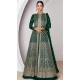 Georgette Embroidery Work Anarkali Style Salwar Suit In Bottle Green - 9728189110