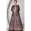 Plus Size Georgette Embroidery Work Anarkali Style Salwar Suit In Wine - 9728189111