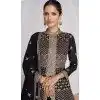 Plus Size Georgette Embroidery Work Anarkali Style Salwar Suit In Black - 9728189112