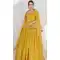 Mustard Georgette Embroidered Party Wear Readymade Salwar Suit - 9729189113