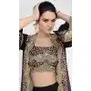 Black Georgette Embroidered Party Wear Readymade Plus Size Salwar Suit - 9729189115