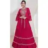 Rani Pink Georgette Embroidered Party Wear Readymade Plus Size Salwar Suit - 9729189116