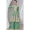Silk Embroidered Party Wear Palazzo Salwar Kameez In Pista Green - 9731189120