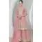 Silk Embroidered Party Wear Palazzo Salwar Kameez In Pink - 9731189121