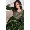 Plus Size Silk Embroidered Party Wear Readymade Salwar Suit In Bottle Green - 9732189122