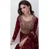 Plus Size Silk Embroidered Party Wear Readymade Salwar Suit In Maroon - 9732189123