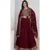 Plus Size Silk Embroidered Party Wear Readymade Salwar Suit In Maroon - 9732189123