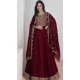 Silk Embroidered Party Wear Readymade Salwar Suit In Maroon - 9732189123