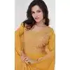 Plus Size Silk Embroidered Party Wear Readymade Salwar Suit In Mustard - 9732189124