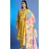 Yellow Roman Silk Embroidered Party Wear Readymade Salwar Kameez - 9846189960
