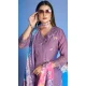 Lavender Roman Silk Embroidered Party Wear Readymade Salwar Kameez - 9846189961