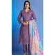 Lavender Roman Silk Embroidered Party Wear Readymade Salwar Kameez - 9846189961