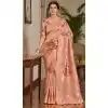 Light Orange Organza Silk Digital Print Work Designer Party Wear Plus Size Saree - 9851189981