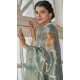 Sky Blue Organza Silk Digital Print Work Designer Party Wear Saree - 9851189984