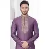 Wine Silk Zari Work Mens Readymade Plus Size Kurta Pajama - 9704188879