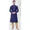 Navy Blue Silk Resham Work Mens Readymade Kurta Pajama - 9704188883