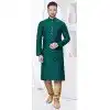 Green Silk Resham Work Mens Readymade Plus Size Kurta Pajama - 9704188884
