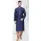 Silk Resham Work Mens Readymade Kurta Pajama In Navy Blue - 9704188885