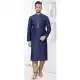 Silk Resham Work Mens Readymade Kurta Pajama In Navy Blue - 9704188885
